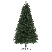 HOMCOM 7.5ft Artificial Christmas Trees with Auto Open and Steel Base, Green(m-9)