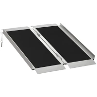 HOMCOM 3' Skidproof Portable Wheelchair Ramp for Home, Steps, Doorways, Carpeted Foldable Handicap Ramp, Threshold Ramp(m-1)