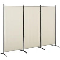 HOMCOM 3-Panel Privacy Screen Folding Room Divider for Indoor Bedroom Office 100" x 72" Beige(m-11)