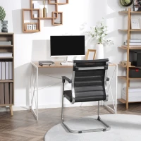 HOMCOM Folding Computer Desk, 47.25"W Home Office Writing Desk with Metal Frame, Natural(m-10)