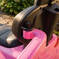 Qaba 3 in 1 Toddler Push Car Licensed Benz with Push Handle, Guardrails, Canopy, Horn, Music, Storage for 18-36 Months, Pink(m-9)