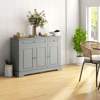 HOMCOM Modern Kitchen Storage Cabinet, Coffee Bar Cabinet with 2 Drawers and Adjustable Shelves for Dining Room(m-2)