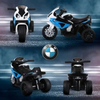 Aosom 6V 3 Wheeled Electric Motorcycle, Kids Motorcycle Licensed BMW with Headlight, Music, Blue(m-7)