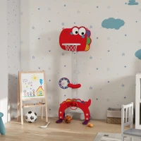 Qaba Adjustable Height 4.4-5 ft Kids Basketball Hoop, 5 in 1 Design, for Indoor Use, Red(m-10)
