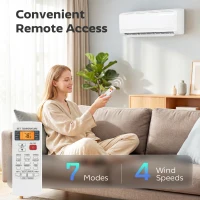 HOMCOM 18000 BTU Mini Split Air Conditioner, 19 SEER2 230V Inverter AC Unit Cools up to 1250 Sq.Ft, Complete Installation Kit(m-5)