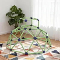Qaba Climbing Dome, 6FT Geometric Dome Climber, Indoor Outdoor Jungle Gym Playground for Kids 3-8 Boys Girls, Green(m-8)