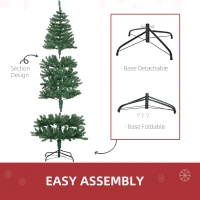 HOMCOM 6' Artificial Christmas Tree, Unlit Xmas Tree with Realistic Branch Tips for Indoor, Home, Holiday, Green(m-7)