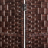HOMCOM 6' Tall Wicker Weave 6 Panel Room Divider Privacy Screen - Brown(m-7)