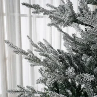 HOMCOM 9 FT Artificial Christmas Tree, Flocked Hinged Xmas Tree with 1939 Tips, Steel Base, Auto Open, Green(m-8)
