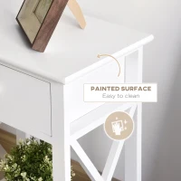 HOMCOM 22” Traditional Wood Accent End Table With Storage Drawer for Living Room, White(m-6)