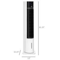 HOMCOM 42" 3-In-1 Air Cooler, 52° Oscillating Portable Swamp Cooler with Humidifier, 3 Modes, 3 Speeds, 12H Time, White(m-3)