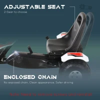 Aosom Pedal Go Kart Children Ride on Car Racing Style with Adjustable Seat, Plastic Wheels, Handbrake and Shift Lever, White(m-4)