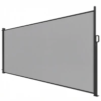 Outsunny Retractable Side Awning, 165" x 73" Outdoor Privacy Screen, Water-Resistant, UV 50+, Light Grey(m-9)