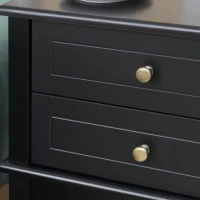 HOMCOM Side Table with 2 Storage Drawers, Modern End Table with Bottom Shelf for Living Room, Home Office, Black(m-6)