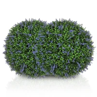HOMCOM 2 Pack Artificial Plant Lavender Topiary Balls, 16.5 Inch(m-11)
