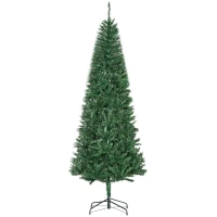 HOMCOM 7' Artificial Christmas Tree, Unlit Xmas Tree with Realistic Branch Tips for Indoor, Home, Holiday, Green(m-1)