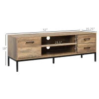 HOMCOM TV Stand for TV up to 50 Inches, Entertainment Center with Door, Open Storage and Drawers, TV Table with Steel Legs, Coffee(m-3)