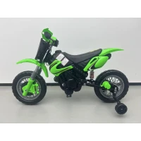 Qaba 12V Kids Electric Motorcycle, Ride on Motorcycle with Training Wheels, Rear Suspension, Horn for 3-6 Years, Green(m-8)