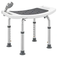 HOMCOM Height Adjustable Shower Chair Padded Bath Seat for Senior,(m-9)