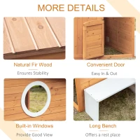 Outsunny Wooden Outdoor Playhouse for Kids with Working Door, Windows, Mailbox, Bench, Flowers Box and Blackboard, Yellow(m-6)