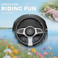 Qaba Licensed Mercedes-Benz Push Car for Toddlers, 2-in-1 Sliding Walking Car with Push Handle, Horn, Guardrail, Black(m-7)