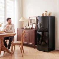 HOMCOM 7.0 Cu.Ft Upright Freezer, Compact Stand Up Freezer with 6 Adjustable Shelves, Reversible Door for Home Office, Black(m-1)