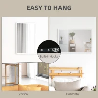 HOMCOM 20" x 28" Bathroom Mirror for Wall, Rectangular Mirror for Living Room, Bedroom, Entryway, White(m-5)
