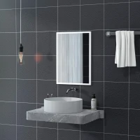 HOMCOM 20" x 28" Bathroom Mirror for Wall, Rectangular Mirror for Living Room, Bedroom, Entryway, White(m-7)