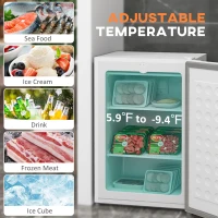 HOMCOM Upright Freezer, 3 Cu Ft Small Freezer with Reversible Single Door, Adjustable Thermostat for Home, Apartment, White(m-5)