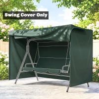 Outsunny 3-Seater Patio Swing Cover, Outdoor Garden Furniture Protection Hammock Glider Cover, 81" x 49" x 65", Dark Green(m-7)