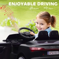 Qaba 12V Battery Powered Kids Electric Car, Audi Q8 etron Sportback Licensed Ride on Car w/ Remote Control, Black(m-6)