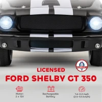 Qaba Licensed Ford Shelby GT 350 Kids Ride On Car with Remote Control, Adjustable Speed, MP3, Smooth Start, LED Lights, Black(m-4)