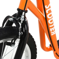 Aosom Youth Scooter Kick Scooter for Kids 5+ with Adjustable Handlebar 16" Front and 12" Rear Dual Brakes Inflatable Wheels, Orange(m-8)