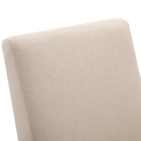 HOMCOM Accent Lounge Rocking Chair with Solid Curved Wood Base and Linen Padded Seat, Cream White(m-8)