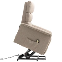 HOMCOM Lift Chair for Elderly, Power Chair Recliner with Remote Control, Side Pockets for Living Room, Brown(m-10)