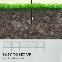 Outsunny 5 Pack Garden Fencing for Yard, Decorative Fence Panels as Flower Edging, Swirls Black(m-4)