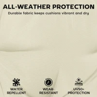 Outsunny Chaise Lounge Cushion, 4" Thick Outdoor Lounge Chair Cushions with Ties for Patio, 26" x 80", Cream White(m-5)