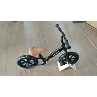 Qaba Balance Bike, Baby Bike with Lighting Wheels, Adjustable Seat and Handlebar, Steering for 2-5 Years Old, Black(m-3)