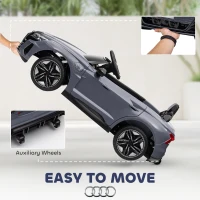 Aosom 12V Licensed Audi RS E-tron GT Kids Ride on Car with Remote Control, Suspension, Horn, Music, Lights, Gray(m-6)