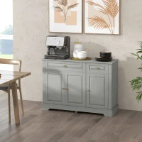 HOMCOM Modern Kitchen Storage Cabinet, Coffee Bar Cabinet with 2 Drawers and Adjustable Shelves for Dining Room(m-7)