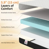 HOMCOM Full Mattress 6 Inch Memory Foam Mattress in a Box, Pressure Relief & Lumbar Support, CertiPUR-US Certified, Medium Firm(m-6)