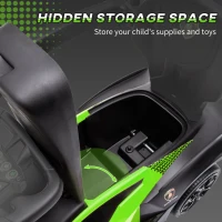 Aosom 3 in 1 Ride on Push Car for Toddlers, Licensed Kids Sliding Car with Safety Protection Footrest Horn, Green(m-6)