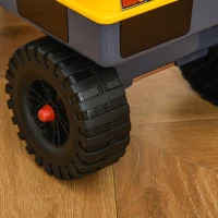 Qaba No Power 2 in 1 Ride On Excavator with Helmet and Claw, Construction Truck Set, Multi-Functional Digger with Storage, Light and Music, Yellow(m-9)