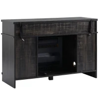 HOMCOM Electric Fireplace TV Stand Console for TV's up to 50", Living Room Storage Cabinet, Entertainment Center with Adjustable Shelves, 6 Cubby Storage and Cable Management, Espresso(m-8)