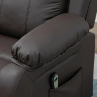 HOMCOM Living Room Power Lift Chair, PU Leather Electric Recliner Sofa Chair for Elderly with Remote Control, 3 Positions, Side Pockets, Extended Footrest, Brown(m-8)