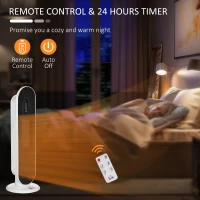 HOMCOM Oscillating Ceramic Tower Indoor Space Heater for Home, Adjustable Thermostat, 24H Timer & Remote Control, Tip-Over and Overheating Safety Protection, 25 Inches, 1500W/1000W(m-8)