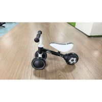 Qaba Balance Bike, Baby Bike with 135° Steering Limit & Lighting Rear Wheels for Toddlers 12-24 Months, Black(m-1)
