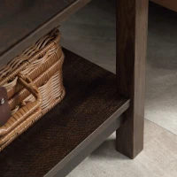 HOMCOM End Table with Drawer, Side Table with Top and Bottom Shelf for Small Spaces, Dark Brown(m-6)