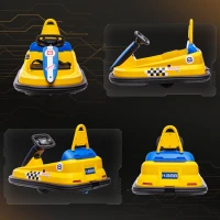 Aosom Bumper Car for Kids, 360° Rotation 6V Electric Ride On Bumper, Yellow(m-8)