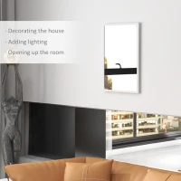 HOMCOM 20" x 28" Bathroom Mirror for Wall, Rectangular Mirror for Living Room, Bedroom, Entryway, White(m-4)